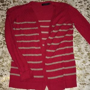 Red and tan small cardigan striped- the limited